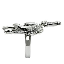 Load image into Gallery viewer, 3W003 - Ruthenium White Metal Ring with Top Grade Crystal  in Clear