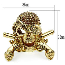 Load image into Gallery viewer, 3W004 - Gold White Metal Ring with Top Grade Crystal  in Smoked Quartz