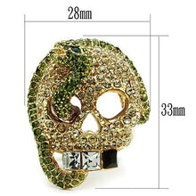 Load image into Gallery viewer, 3W009 - Gold White Metal Ring with Top Grade Crystal  in Multi Color