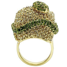 Load image into Gallery viewer, 3W009 - Gold White Metal Ring with Top Grade Crystal  in Multi Color