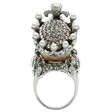Load image into Gallery viewer, 3W010 - Special Color White Metal Ring with Synthetic Pearl in White