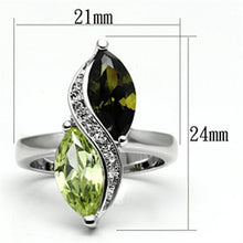 Load image into Gallery viewer, 3W033 - Rhodium Brass Ring with AAA Grade CZ  in Multi Color
