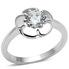 Load image into Gallery viewer, 3W041 - Rhodium Brass Ring with AAA Grade CZ  in Clear