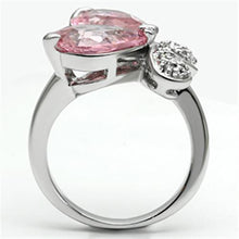 Load image into Gallery viewer, 3W051 - Rhodium Brass Ring with AAA Grade CZ  in Rose