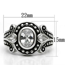 Load image into Gallery viewer, 3W056 - Rhodium Brass Ring with AAA Grade CZ  in Clear