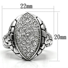 Load image into Gallery viewer, 3W058 - Rhodium Brass Ring with Top Grade Crystal  in Clear