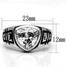 Load image into Gallery viewer, 3W062 - Rhodium Brass Ring with AAA Grade CZ  in Clear