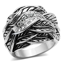 Load image into Gallery viewer, 3W063 - Rhodium Brass Ring with Top Grade Crystal  in Clear