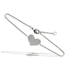 Load image into Gallery viewer, 3W067 - Rhodium Brass Bracelet with AAA Grade CZ  in Clear