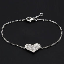 Load image into Gallery viewer, 3W067 - Rhodium Brass Bracelet with AAA Grade CZ  in Clear