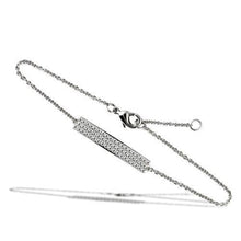Load image into Gallery viewer, 3W068 - Rhodium Brass Bracelet with AAA Grade CZ  in Clear
