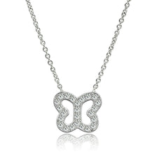 Load image into Gallery viewer, 3W078 - Rhodium Brass Necklace with AAA Grade CZ  in Clear