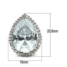 Load image into Gallery viewer, 3W080 - Rhodium Brass Earrings with AAA Grade CZ  in Clear