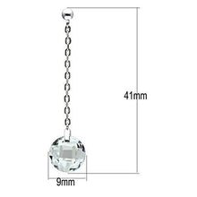 Load image into Gallery viewer, 3W082 - Rhodium Brass Earrings with AAA Grade CZ  in Clear