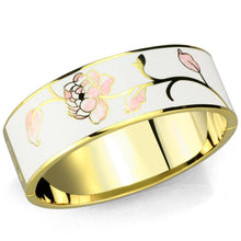 Load image into Gallery viewer, 3W1017 - Gold White Metal Bangle with Epoxy  in White