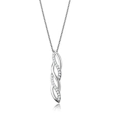 Load image into Gallery viewer, 3W1020 - Rhodium Brass Chain Pendant with AAA Grade CZ  in Clear