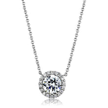 Load image into Gallery viewer, 3W1027 - Rhodium Brass Chain Pendant with AAA Grade CZ  in Clear