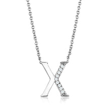 Load image into Gallery viewer, 3W1030 - Rhodium Brass Chain Pendant with AAA Grade CZ  in Clear