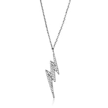 Load image into Gallery viewer, 3W1038 - Rhodium Brass Chain Pendant with AAA Grade CZ  in Clear