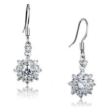 Load image into Gallery viewer, 3W1054 - Rhodium Brass Earrings with AAA Grade CZ  in Clear