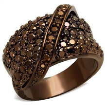 Load image into Gallery viewer, 3W1098 - IP Coffee light Brass Ring with AAA Grade CZ  in Light Coffee