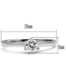 Load image into Gallery viewer, 3W109 - Rhodium Brass Ring with AAA Grade CZ  in Clear