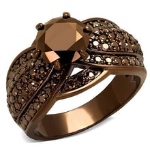 Load image into Gallery viewer, 3W1100 - IP Coffee light Brass Ring with AAA Grade CZ  in Light Coffee