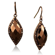 Load image into Gallery viewer, 3W1112 - IP Coffee light Brass Earrings with AAA Grade CZ  in Light Coffee