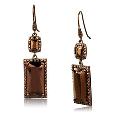 Load image into Gallery viewer, 3W1113 - IP Coffee light Brass Earrings with AAA Grade CZ  in Light Coffee