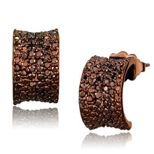 Load image into Gallery viewer, 3W1119 - IP Coffee light Brass Earrings with AAA Grade CZ  in Light Coffee