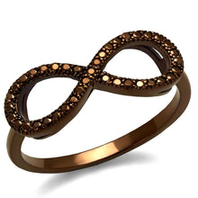Load image into Gallery viewer, 3W1129 - IP Coffee light Brass Ring with AAA Grade CZ  in Light Coffee
