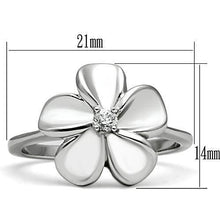 Load image into Gallery viewer, 3W113 - Rhodium Brass Ring with AAA Grade CZ  in Clear