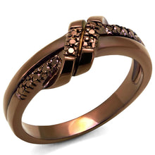 Load image into Gallery viewer, 3W1146 - IP Coffee light Brass Ring with AAA Grade CZ  in Light Coffee