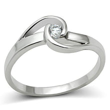 Load image into Gallery viewer, 3W114 - Rhodium Brass Ring with AAA Grade CZ  in Clear
