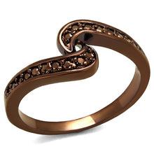 Load image into Gallery viewer, 3W1151 - IP Coffee light Brass Ring with AAA Grade CZ  in Light Coffee