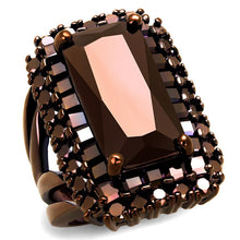 Load image into Gallery viewer, 3W1152 - IP Coffee light Brass Ring with AAA Grade CZ  in Light Coffee