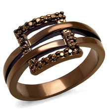 Load image into Gallery viewer, 3W1156 - IP Coffee light Brass Ring with AAA Grade CZ  in Light Coffee