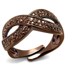 Load image into Gallery viewer, 3W1179 - IP Coffee light Brass Ring with AAA Grade CZ  in Light Coffee