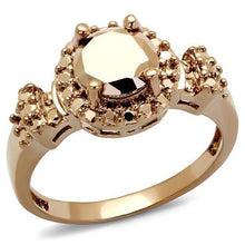 Load image into Gallery viewer, 3W1193 - IP Rose Gold(Ion Plating) Brass Ring with AAA Grade CZ  in Metallic Light Gold