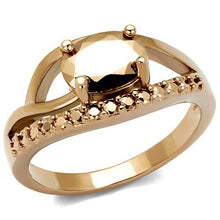 Load image into Gallery viewer, 3W1198 - IP Rose Gold(Ion Plating) Brass Ring with AAA Grade CZ  in Metallic Light Gold
