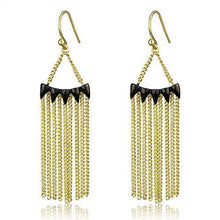 Load image into Gallery viewer, 3W1206 - Gold+Ruthenium Brass Earrings with Top Grade Crystal  in Clear