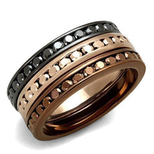 Load image into Gallery viewer, 3W1208 - IP Rose Gold & IP Light Black & IP Light coffee Brass Ring with Top Grade Crystal  in Multi Color
