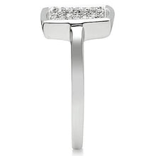 Load image into Gallery viewer, 3W120 - Rhodium Brass Ring with AAA Grade CZ  in Clear