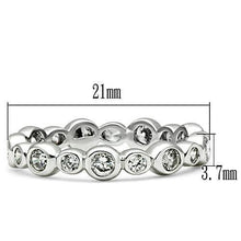 Load image into Gallery viewer, 3W121 - Rhodium Brass Ring with AAA Grade CZ  in Clear