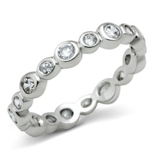 Load image into Gallery viewer, 3W121 - Rhodium Brass Ring with AAA Grade CZ  in Clear