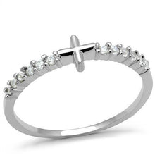 Load image into Gallery viewer, 3W1227 - Rhodium Brass Ring with AAA Grade CZ  in Clear