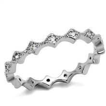 Load image into Gallery viewer, 3W1231 - Rhodium Brass Ring with AAA Grade CZ  in Clear