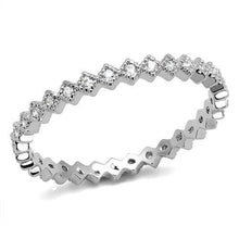 Load image into Gallery viewer, 3W1238 - Rhodium Brass Ring with AAA Grade CZ  in Clear