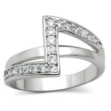 Load image into Gallery viewer, 3W127 - Rhodium Brass Ring with AAA Grade CZ  in Clear