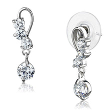 Load image into Gallery viewer, 3W1293 - Rhodium Brass Earrings with AAA Grade CZ  in Clear
